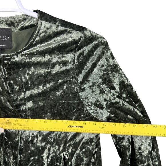 Sanctuary Womens M Crushed Velvet Zip Jacket Olive Green Dark Academia Timeless - Picture 12 of 16